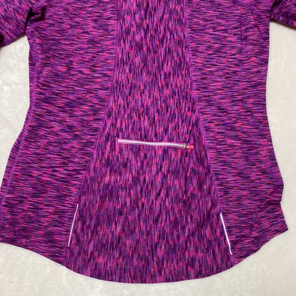 Athleta Mendoza Long Sleeve Purple Space Dye Half Zip Pullover Top Sz - Picture 7 of 11